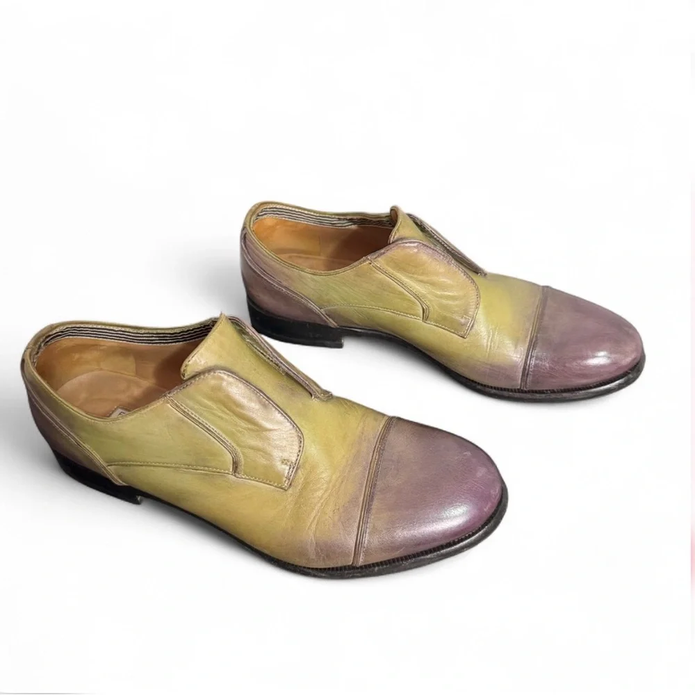 Fratelli Rossetti Leather Slip On EU 36.5‎ (M 4.5 W 6) Italy Two Tone Old Money